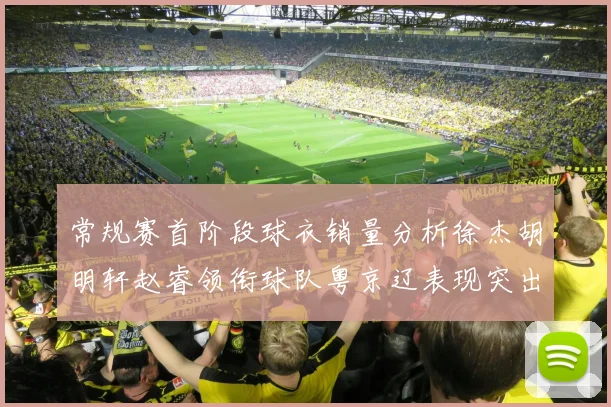 常规赛首阶段球衣销量分析徐杰胡明轩赵睿领衔球队粤京辽表现突出